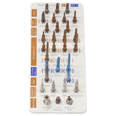 3.0 - 3.5 mm Wash Tray Rapid Precision Surgical Kit